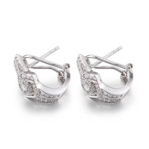 China S925 Sterling Silver Cubic Zirconia Stud Earrings 2.78g 10mm wholesale