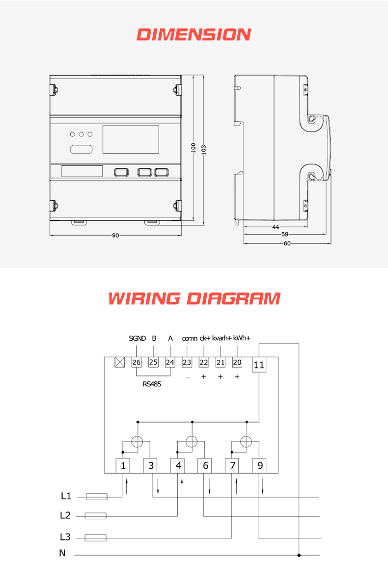3-Phase Smart Electric Meter with Bidirectional Energy Measurement and OEM Support