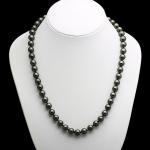 Luxury Luster Black Round 10mm Shell Pearls Necklace 22 inches (N10736)