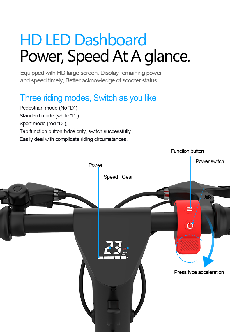 X9 E-scooter Folding Electric Scooter 16.5Ah 850w 10inch Long Range Motorcycle Charger DC42V/2A Waterproof level IP54 EU US Warehouse