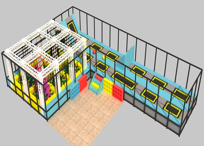 Crazy Slide Indoor School Trampoline Equipment