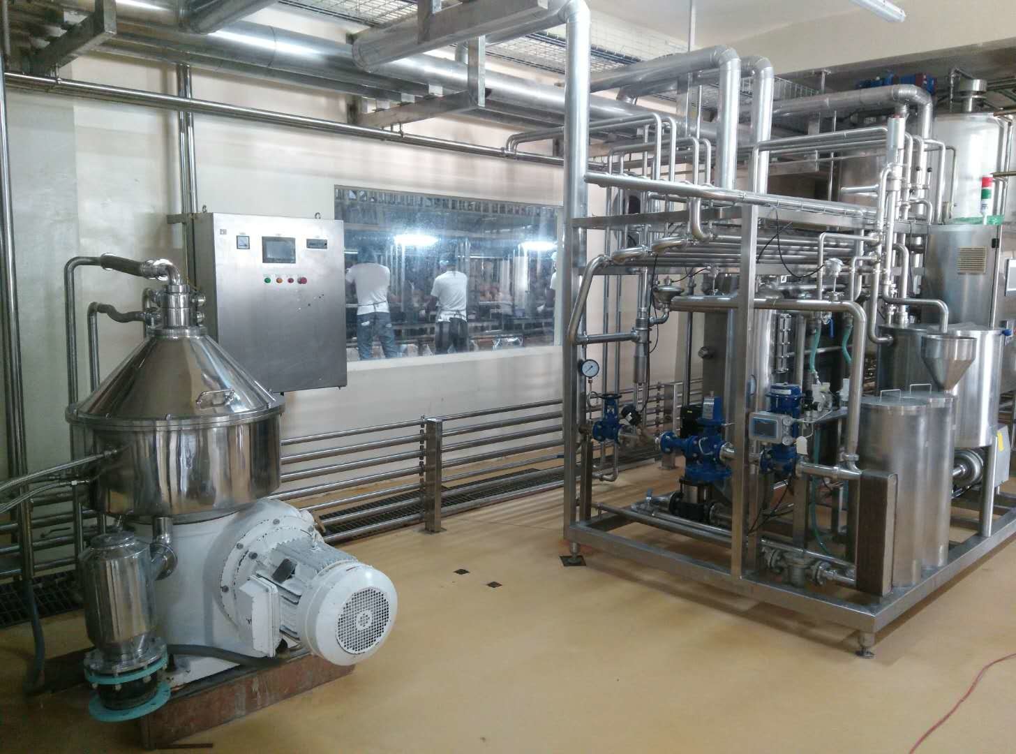 PLC Control Self - Cleaning Disc Separator Centrifuge Brewery System With Belt Drive
