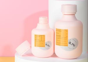 China 100ml Cosmetic Cream Serum Plastic Bottle Jar With Pink Lid wholesale