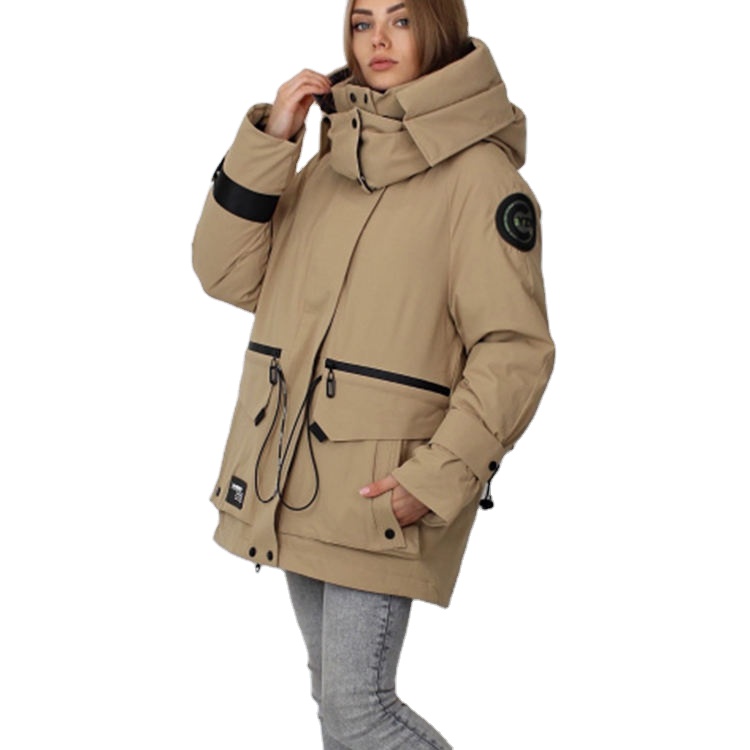 FODARLLOY Wholesale Ladies Stand Collar Warm Hooded Cotton-Padded Clothes Women Slim Winter Jackets Women Coats