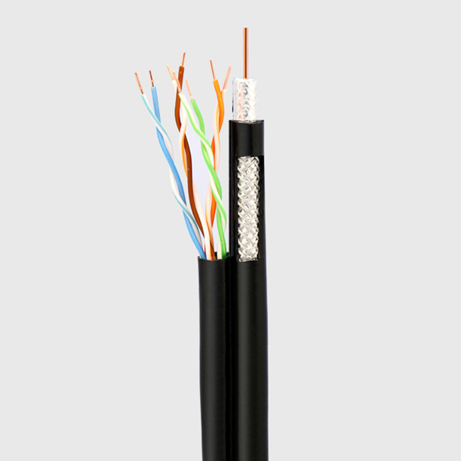 Multi Function Low Loss Coaxial Cable , CCTV Camera Coaxial Audio Cable