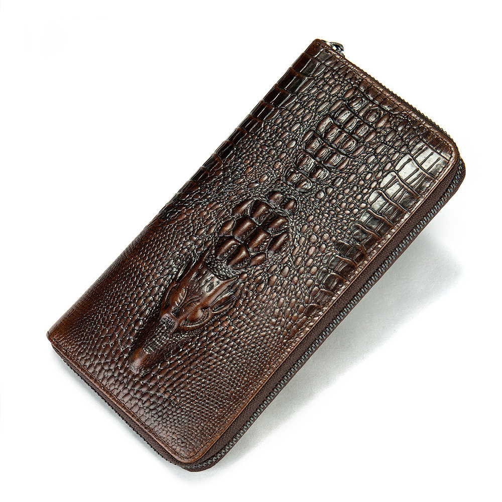 Minibook Credit Leather Wallet with Long Zipper Luxury Handbags