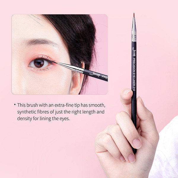 Jessup Single Eyeliner Makeup Brush Black Silver Makeup Tools