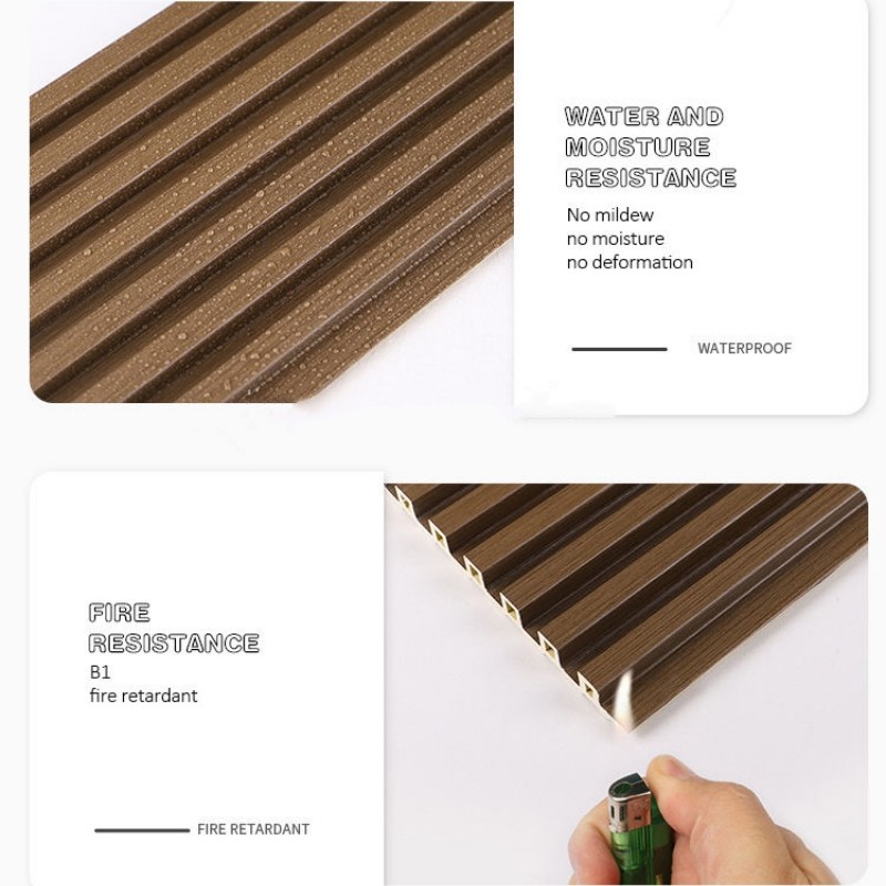 Waterproof Wood Plastic Composite Wpc Boards Interior Fluted Wall Panel