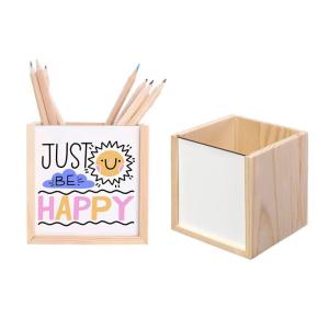 China Customized Sublimation Printing Wooden Pen Holder Gift For Students wholesale