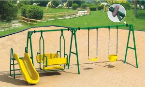 China environmental protection steel swing and slide playground for kindergarten wholesale