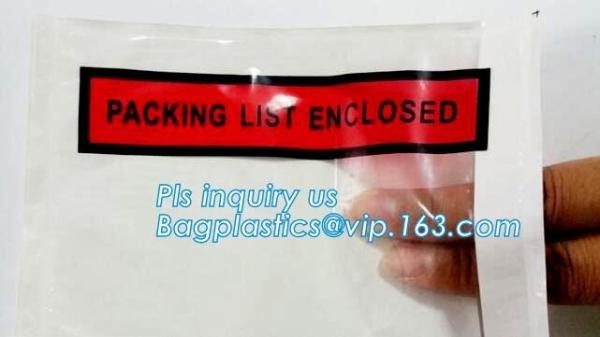 PP film 178*140mm invoice enclosed packing list envelopes, DHL Shipping pockets
