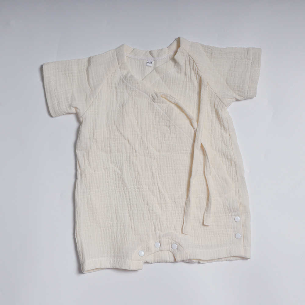 100% Muslin Cotton Light Color Casual Short Sleeve Romper