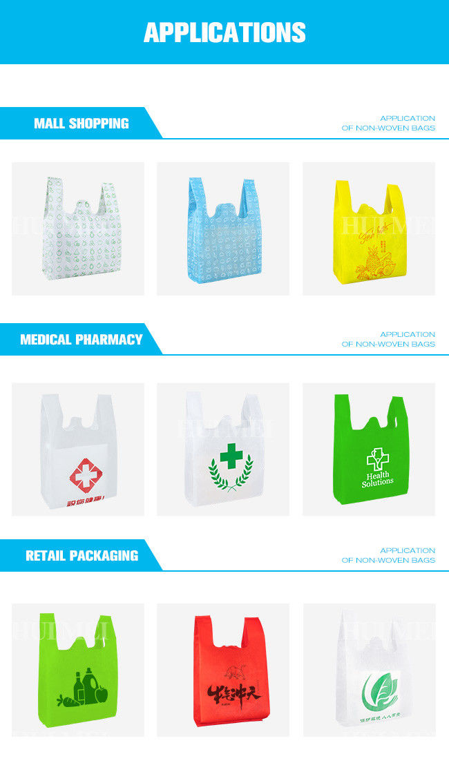 Environmental Friendly Polypropylene Non Woven T Shirt Bag For Shopping