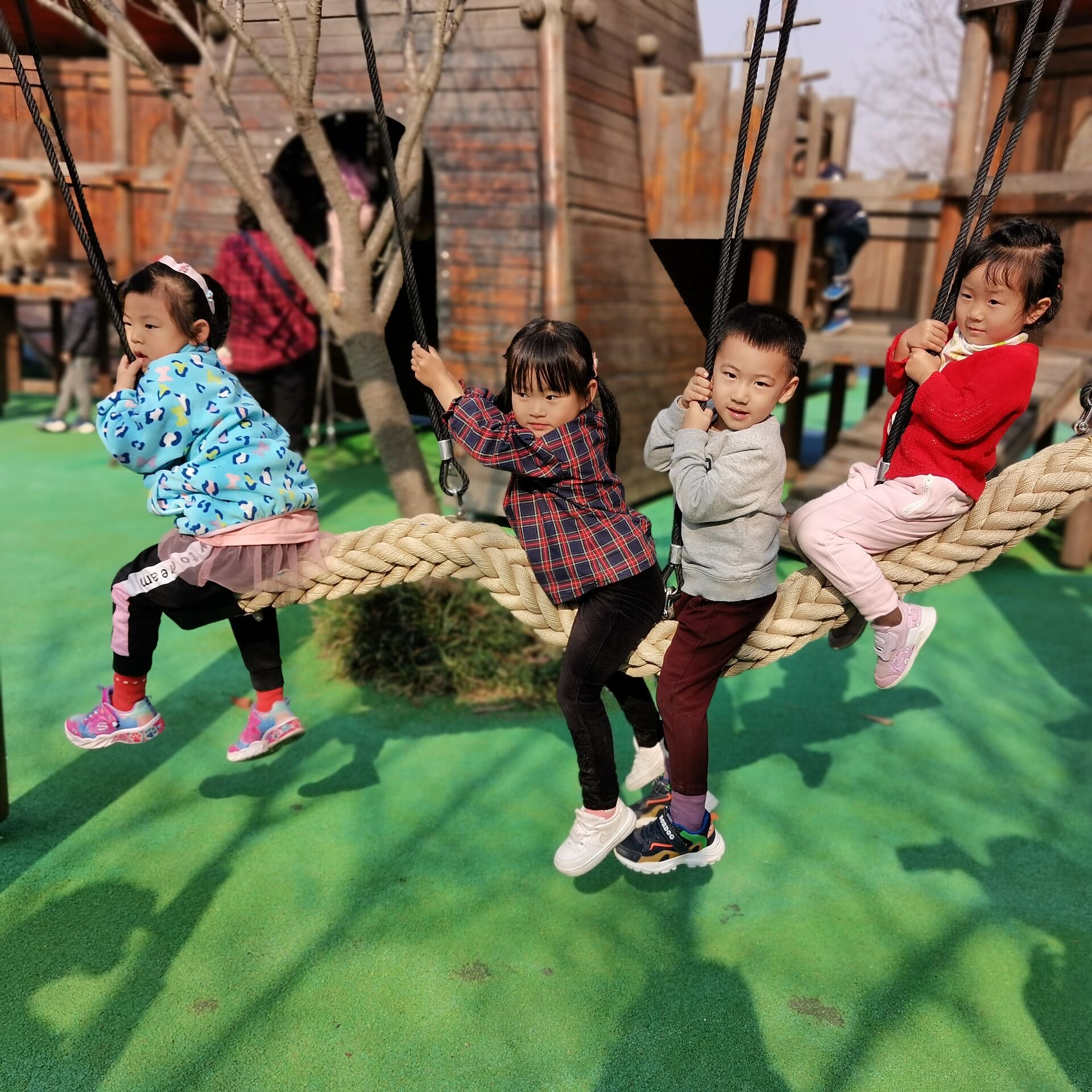 Outdoor Tree Rope Bridge 2.5m 4m Commercial Playground Game Equipment