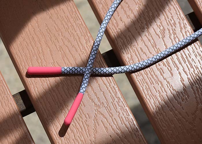 36cm Long Round Poly Cord Rope with Shiny / matt Silicone Tips Ending