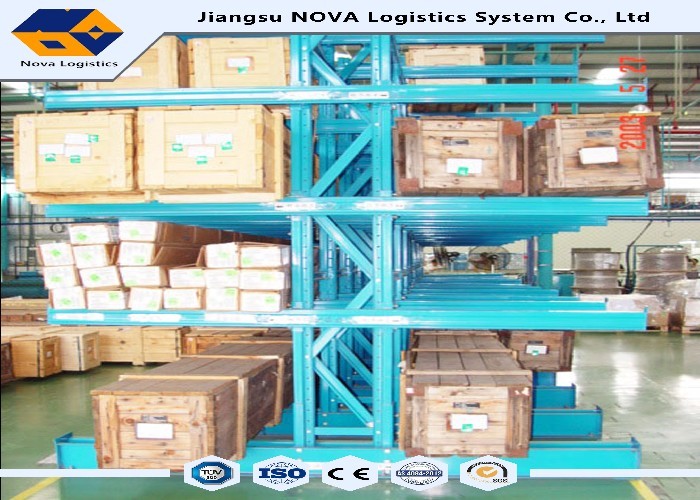 Durable Double Sided Cantilever Steel Rack Plastic Powder Coating For Warehouse