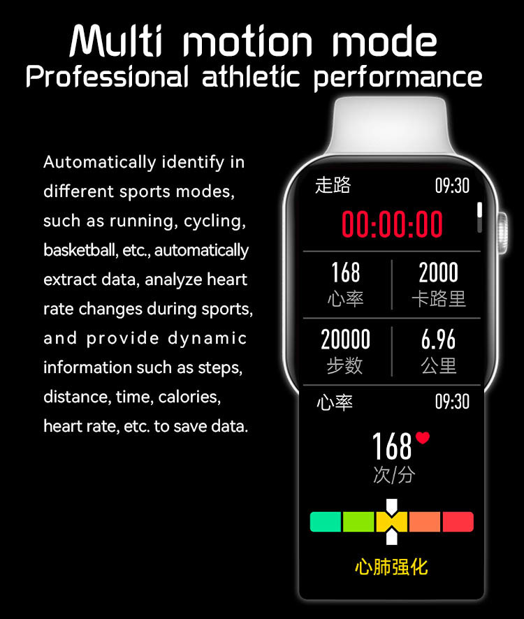 1.78inch HD IP67 Waterproof Fitness Tracker Smartwatch Blood Pressure