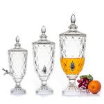 High quality lead-free crystal glass 5L glass juice beverage dispenser with tap