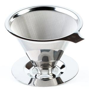 China 304 Stainless Steel Mesh Coffee Filter Pour Over Tap 89mm Silver wholesale