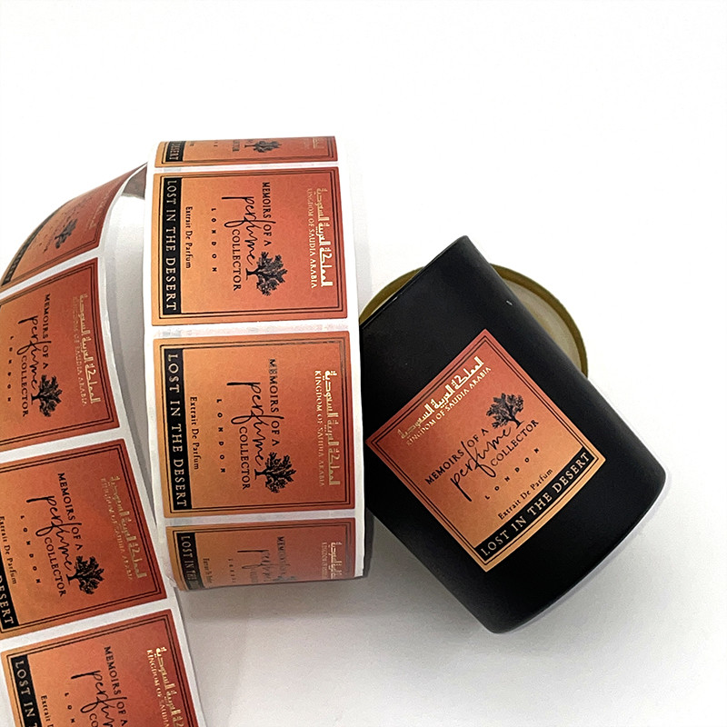 65mm Black Plastic Sticker Label Custom Packaging For Candle Fragrance
