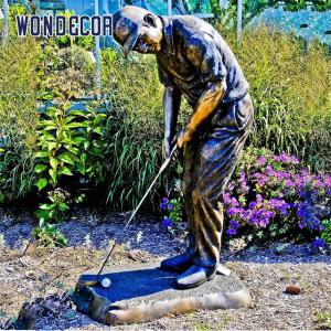 China Customized Golf Player Bronze Athlete Statue For Outdoor Decoration wholesale