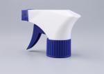 Empty Blue / White Spray Bottle Cap , Racheted Closure Hand Pump Water Mister
