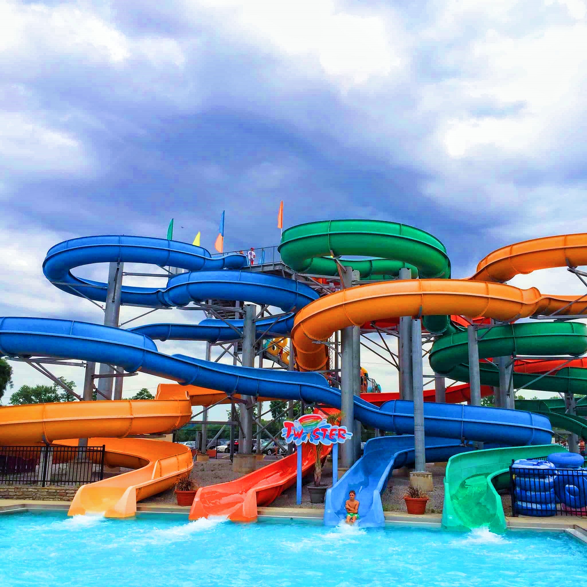 Outside Swimming Pool Water Games Rides Supplies Fiberglass Slide Set