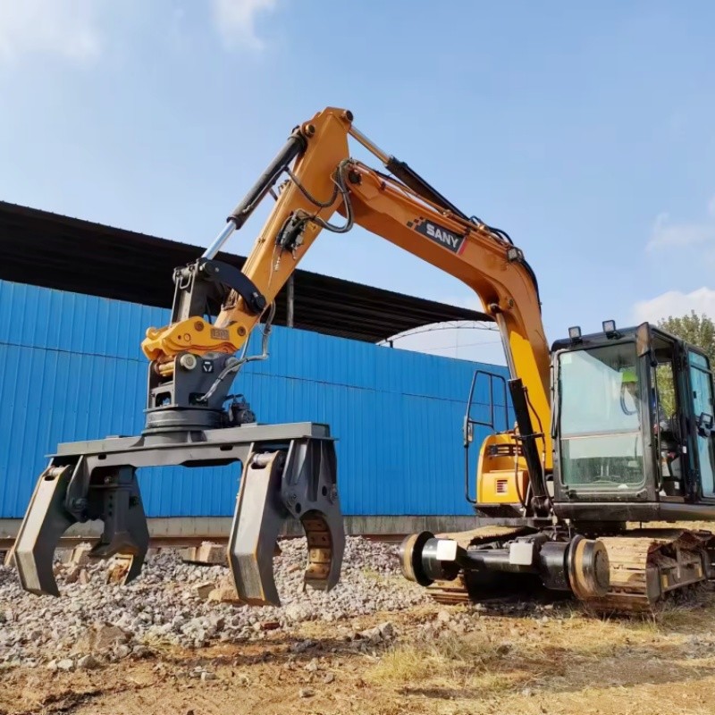 Wire Pole OEM Powerful Machine Excavator Attachments Electric Pole Excavator Rotating Pole Setter Grapple