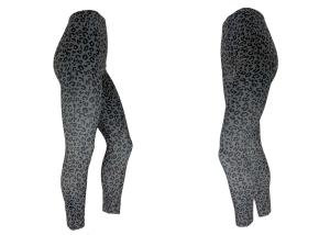 China Fitness Yoga Wear High Waist Leopard Patterned Yoga Leggings Black And Grey wholesale