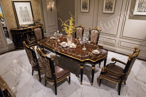 Antique Europe Style wooden furniture diningroom sets table chairs buffet