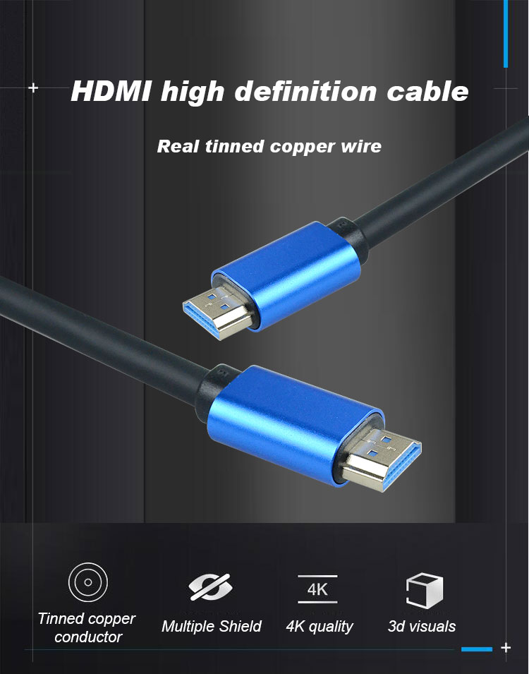 Male To Male Foil Shielding 3D 4K 1080P HDMI Cable 20M Gold Plating