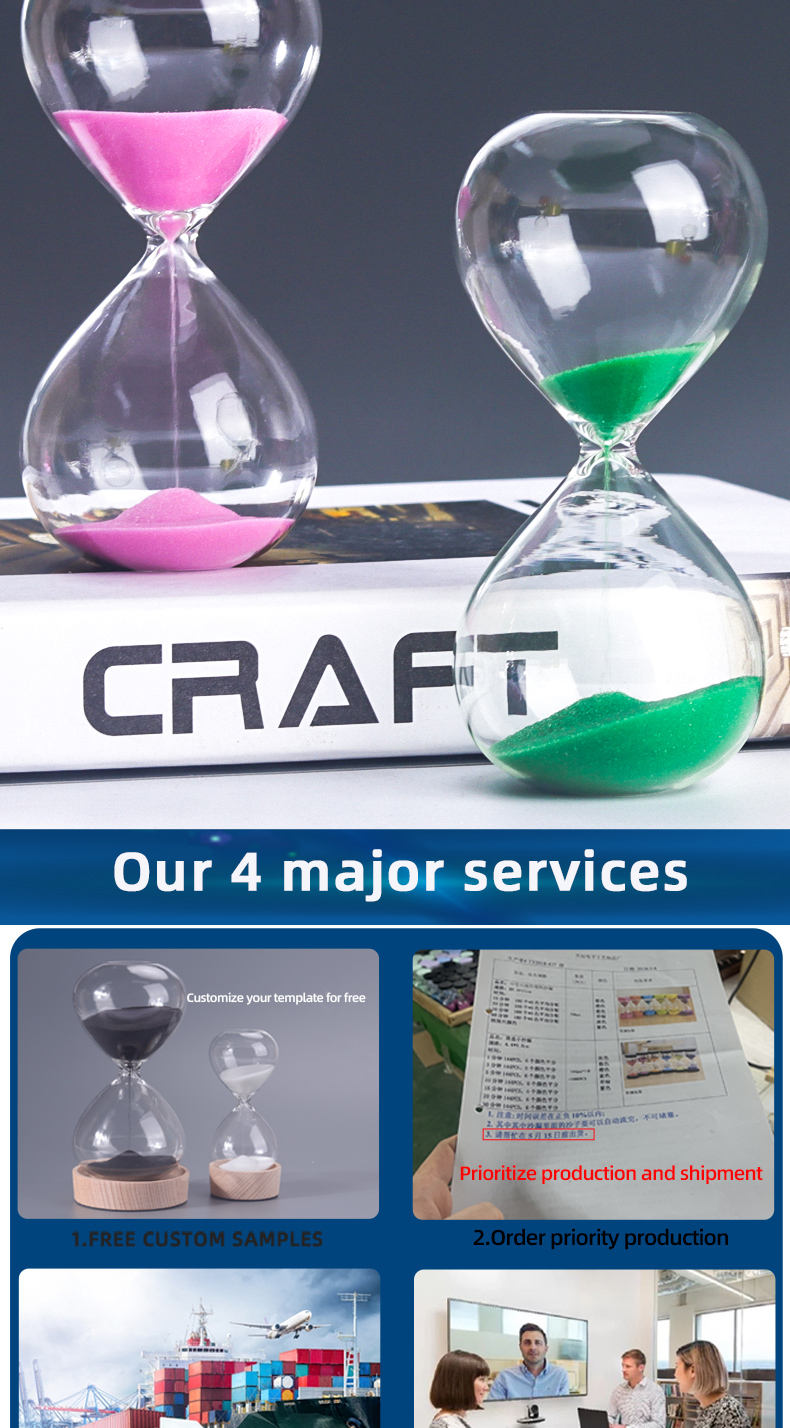 Hand Blown Colored Hourglass Sand Timer Modern / Simple Style