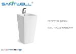 SWC2141 bathroom pedestal basins , Single hole oval ceramic sink