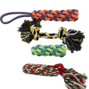 China Indestructible Durable Pet Toys Eco Friendly Handmade Cotton Toothbrush 50cm wholesale