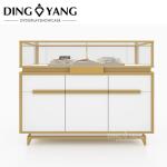 Custom Made Fashion Golden White Retail Jewellers Display Counters , Retail