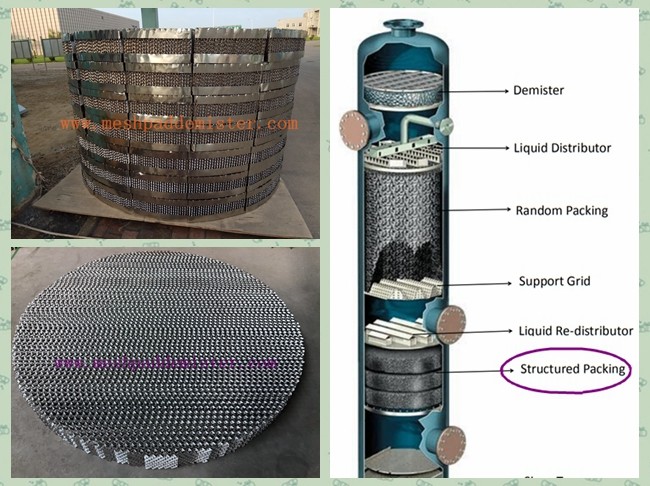 304 316 410 Stainless Steel Structured Tower Packing Metal Wire Gauze For Distillation