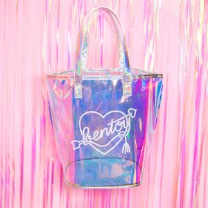 China Holographic Travel Transparent Shoulder PVC Handbags wholesale
