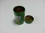 Metal Tin Food Packaging Container Green Round With Lid / Cover