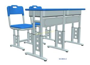 China Standard Ergonomics Study Double Seat School Desk And Chair Set Enviornmental Friendly wholesale
