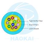 Indoor 12core Fiber Optic Cable Single Mode Distribution Cable Flame Retardant