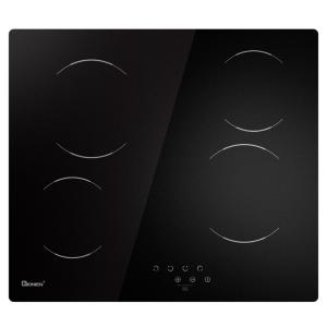 China 4 Burner Electric Cooktop Built In 24 Inch Ceramic Cooktop 6000W Frosted Glass wholesale