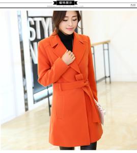 China 2016 fashion women turn-down collar polyester coat elegant coats wholesale