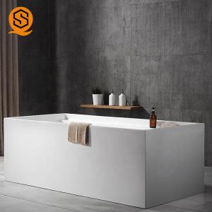 China Seamless Joint Square Stone Bathtub Artificial GMC Waterproof 170x80cm wholesale