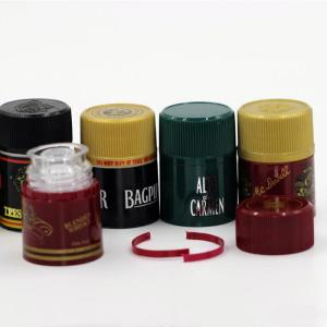 China Offset Printing Plastic Ring Whisky Bottle Caps Tamper Evident Liquor Bottle Closures wholesale