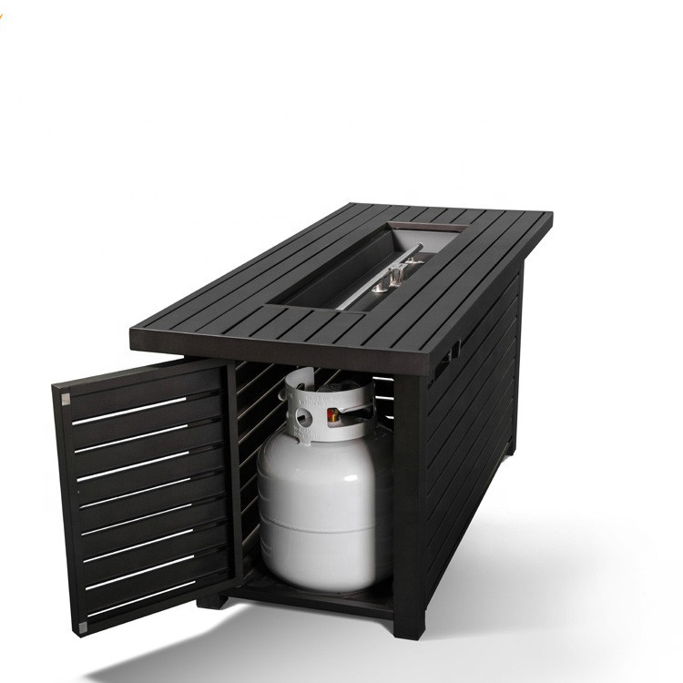 Aluminum Patio Gas 50000BTU Square Fire Pit Table Customized Color
