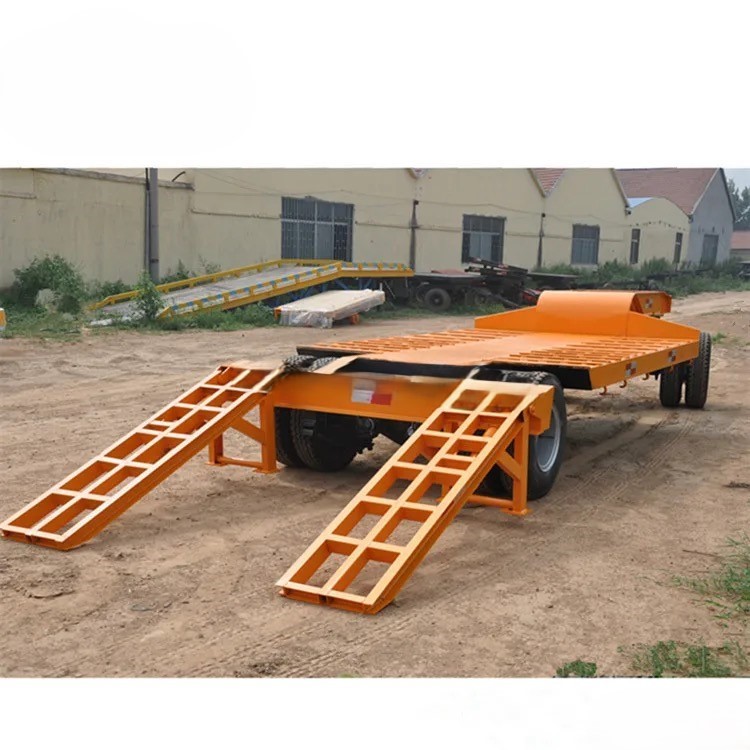 Heavy Duty Excavator Trailer Hydraulic Ramp System Low Bed Draw Bar Full Trailer