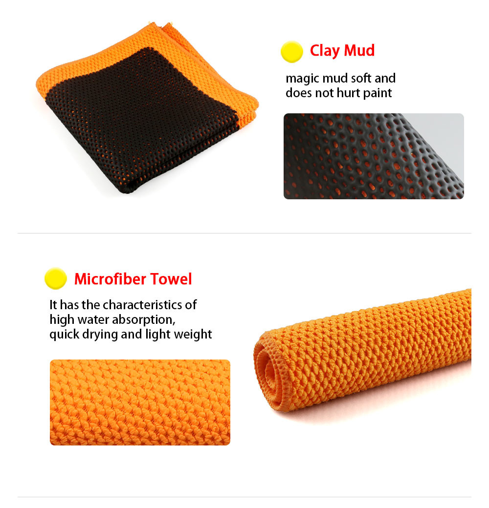 Orange Clay Microfiber Towel In Blue And Red ISO-9001 Certificated
