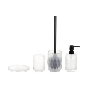 China Luxurious Glass Bath Accessories Set With Sustainable Frosted White wholesale