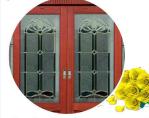 Red Carve patterns solid Wooden Automatic telescoping sliding doors
