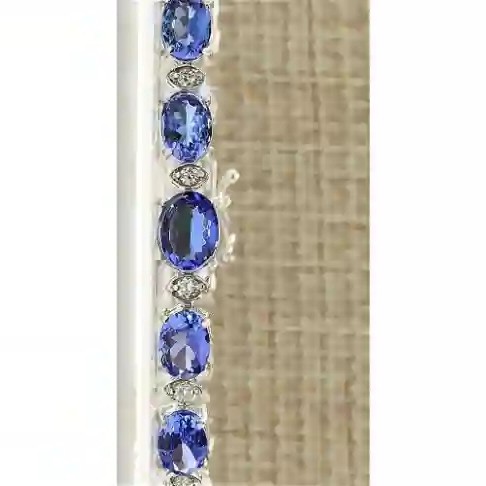 Adjustable ANGARA Natural Tanzanite Bracelet for Women Girls 14K White Gold